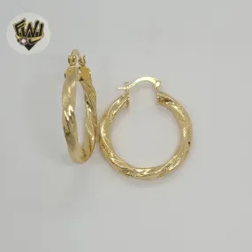 (1-2700-2) Gold Laminate - Twisted Hoops - BGO