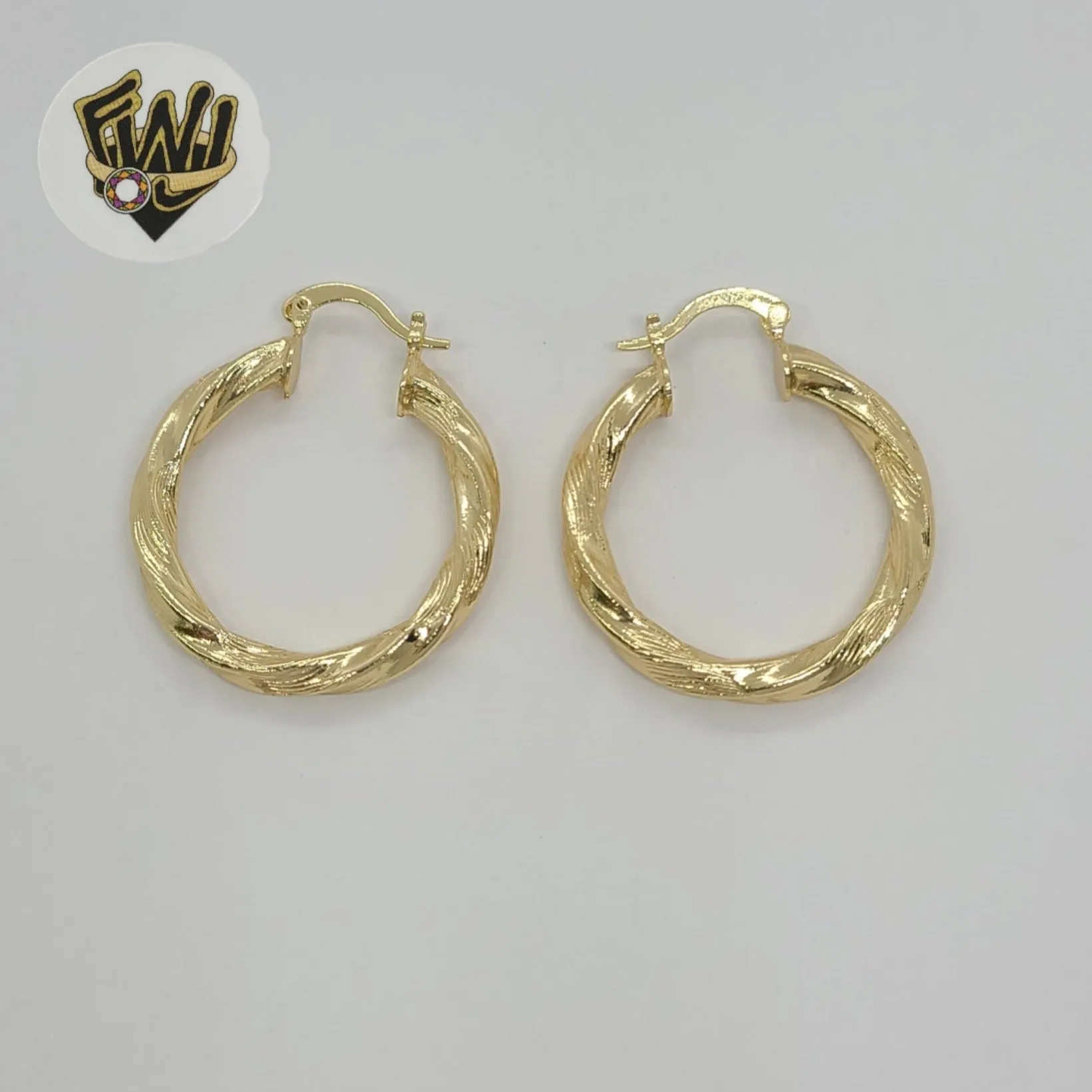 (1-2700-2) Gold Laminate - Twisted Hoops - BGO