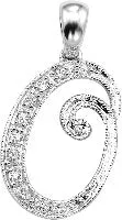 10k White Gold Diamond Script Initial Necklace