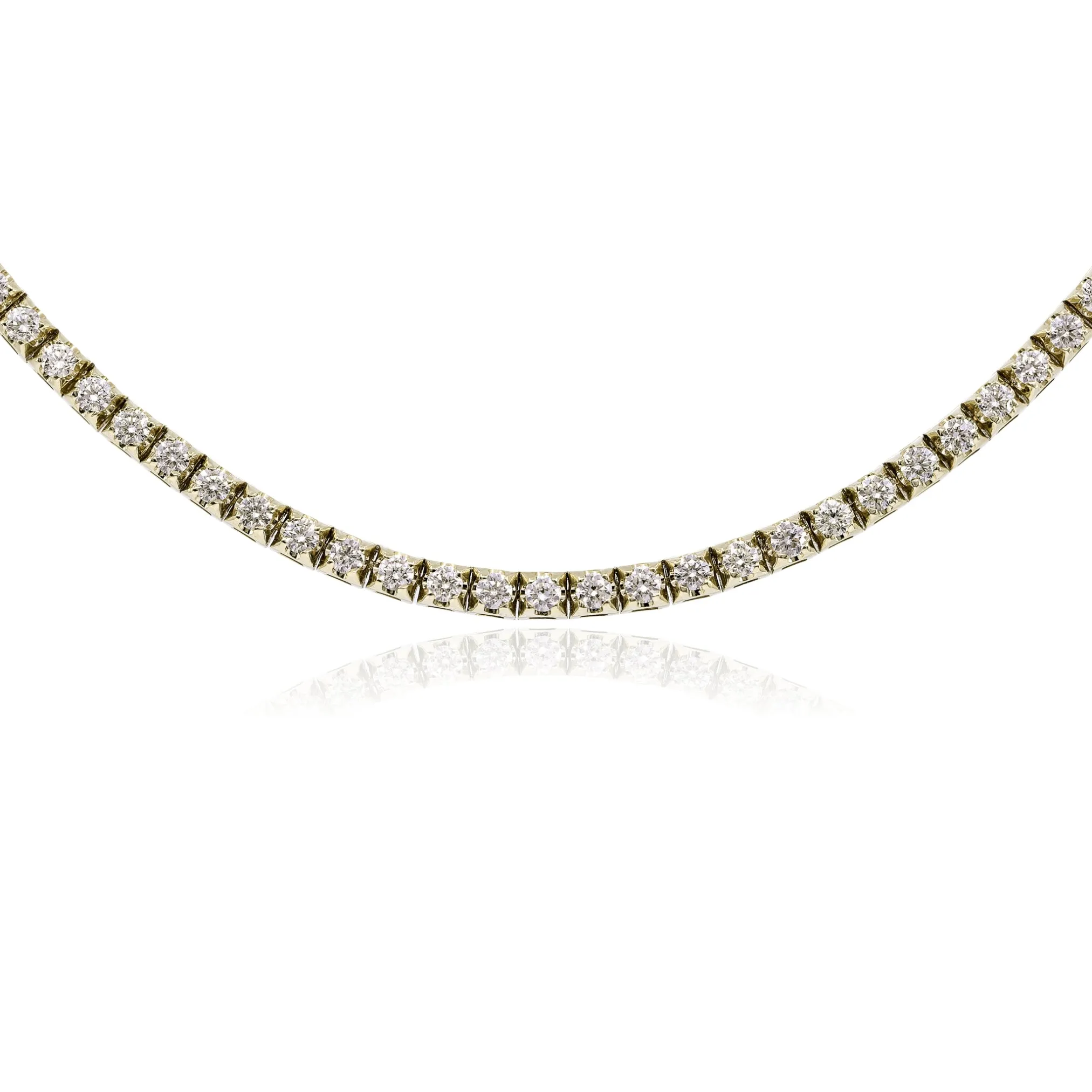 14K YELLOW GOLD DIAMOND TENNIS NECKLACE - 3.39CTW