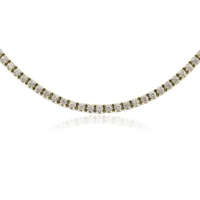 14K YELLOW GOLD DIAMOND TENNIS NECKLACE - 3.39CTW