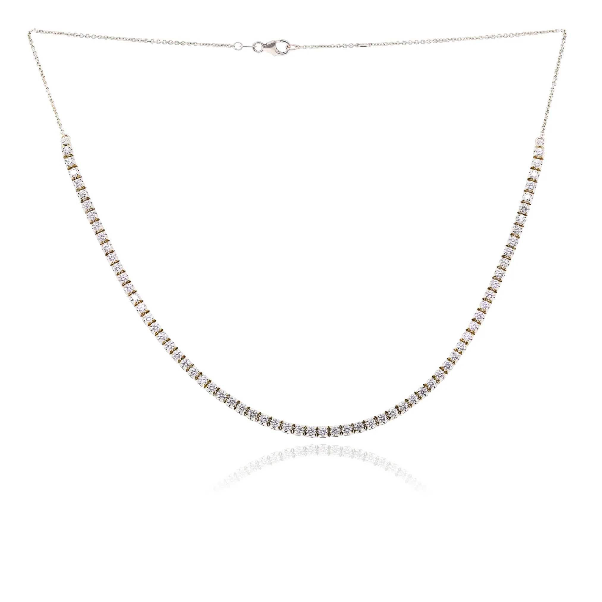 14K YELLOW GOLD DIAMOND TENNIS NECKLACE - 3.39CTW