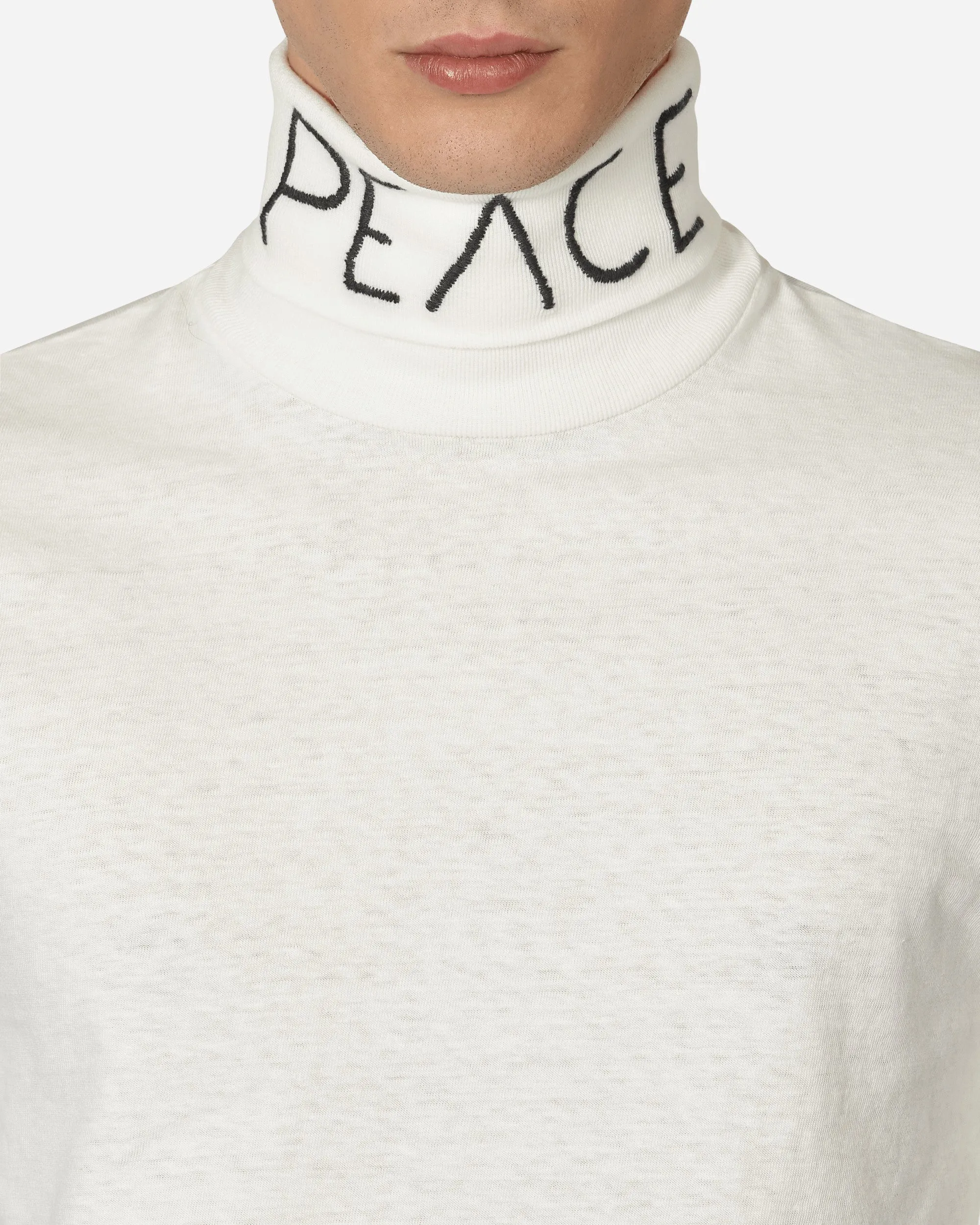 18.5/-Jersey High Neck Longsleeve T-Shirt (Peace) White