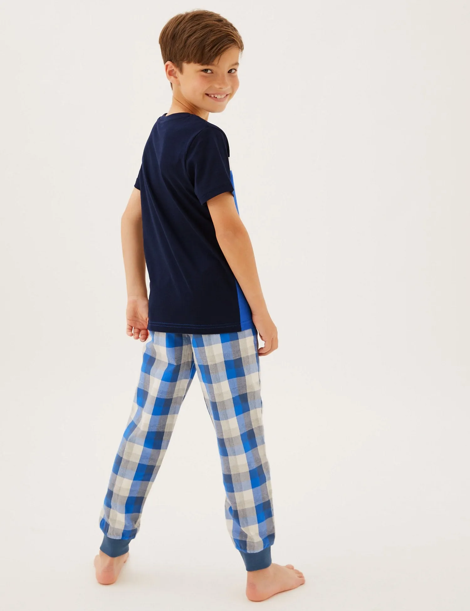 2pk Pure Cotton Checked Pyjama Sets