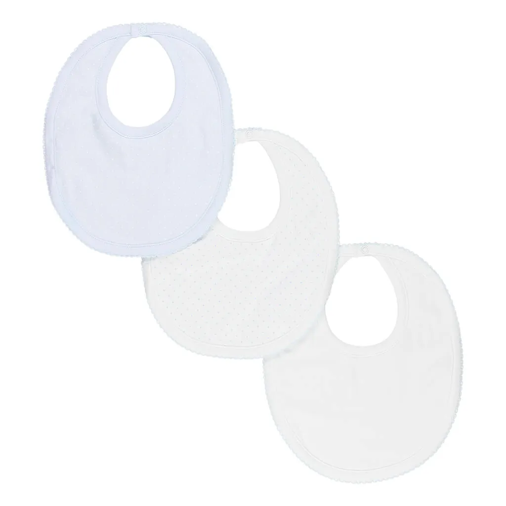 3 Pack Set Bib Dots Blue