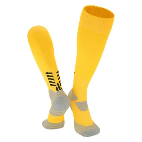 3 Pack Thick Cushioned Kids Football Socks Yellow