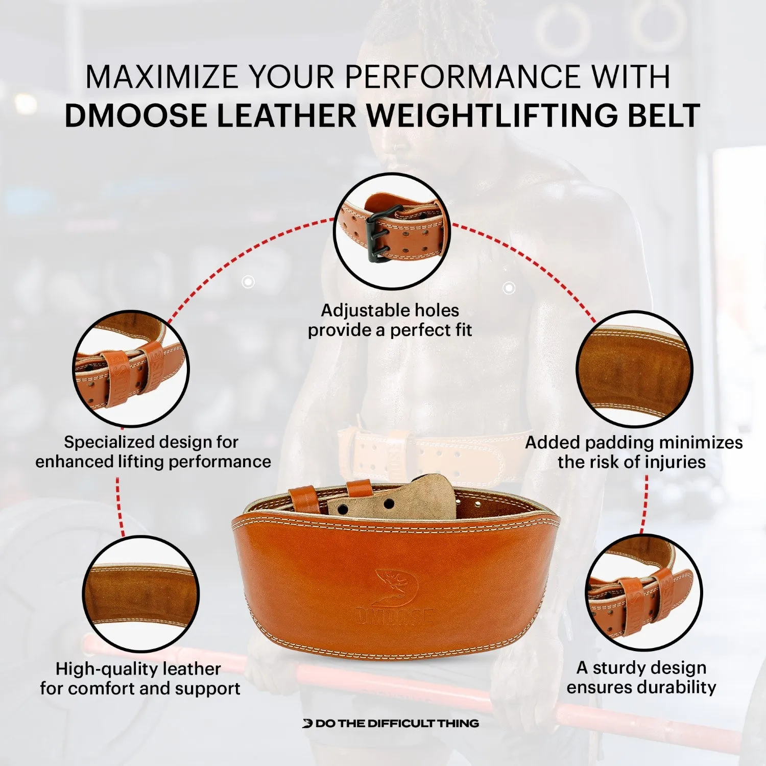 6" Leather Weightlifting Belt