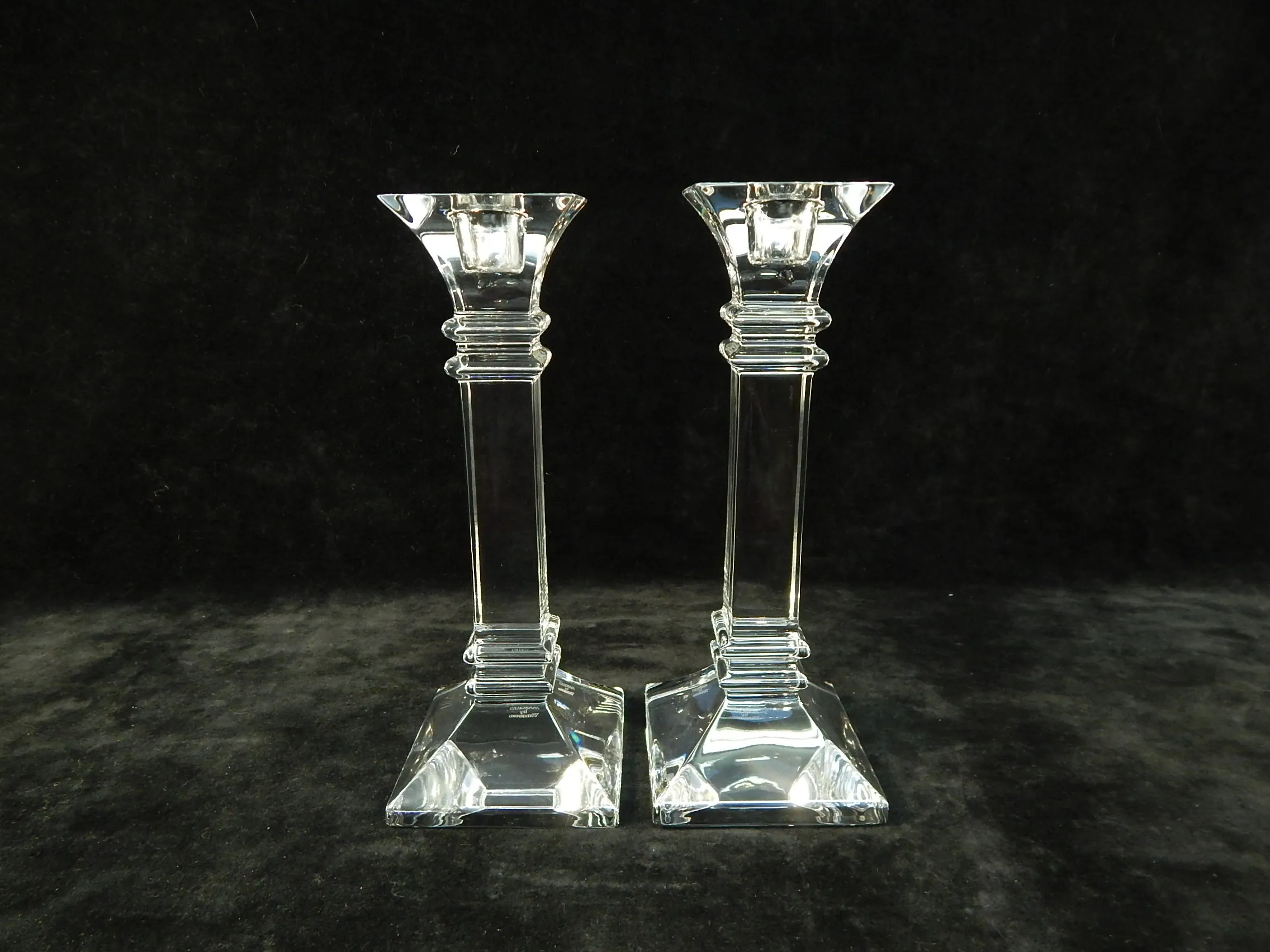 8" Waterford Crystal Treviso Candlesticks - Set of 2