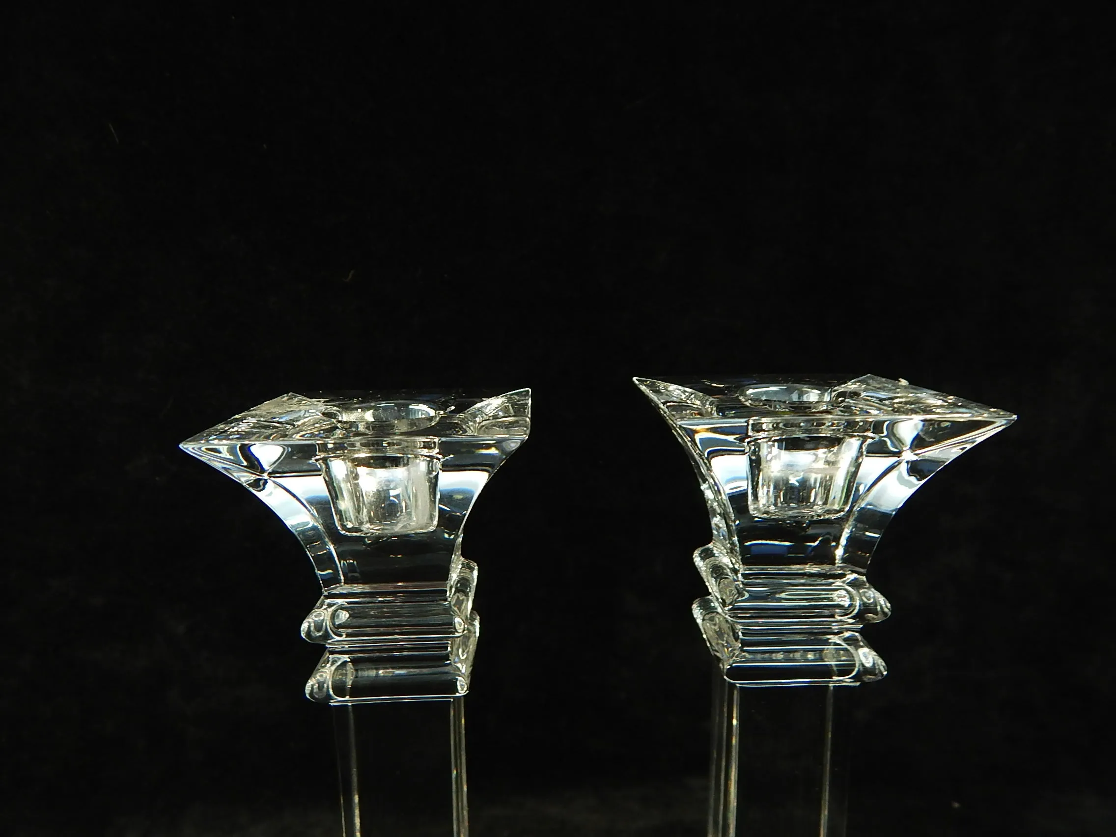 8" Waterford Crystal Treviso Candlesticks - Set of 2