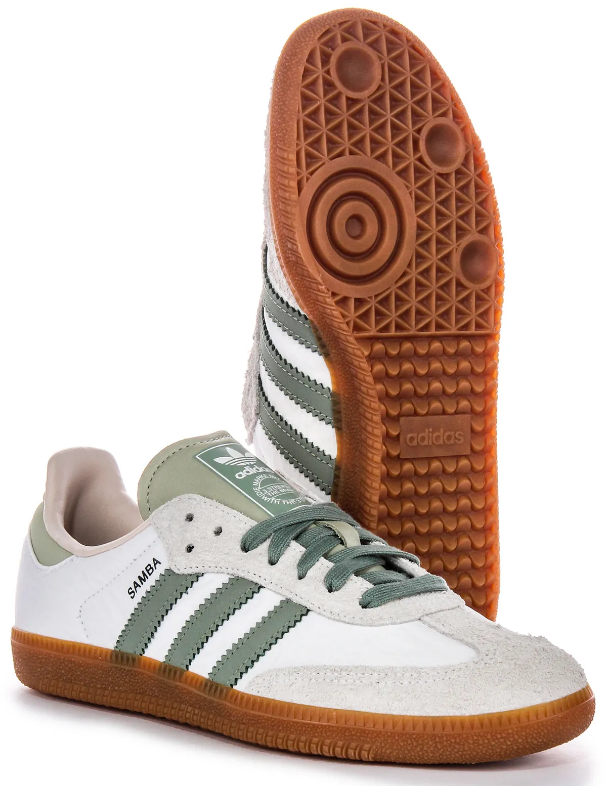 Adidas Samba OG In White Green For Women