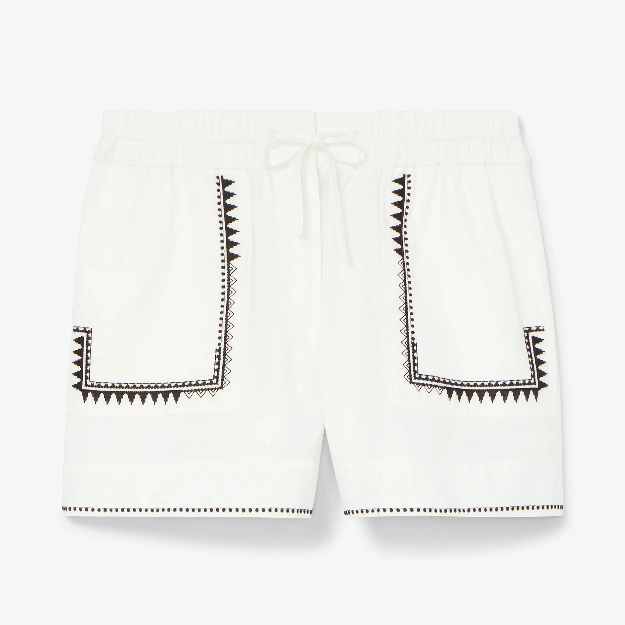 Adina Short - Poplin Embroidery :: White