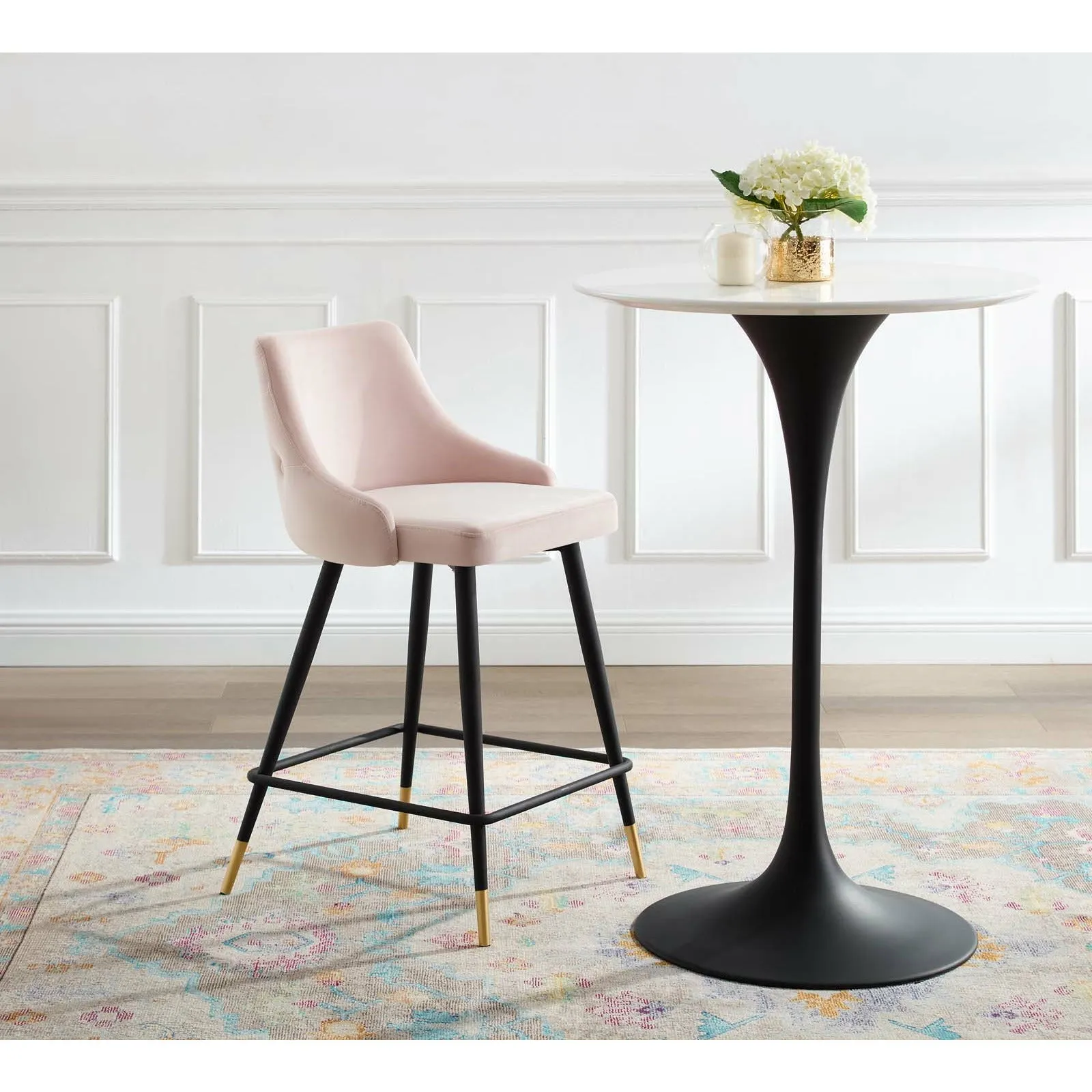 Adorn Performance Velvet Counter Bar Stool