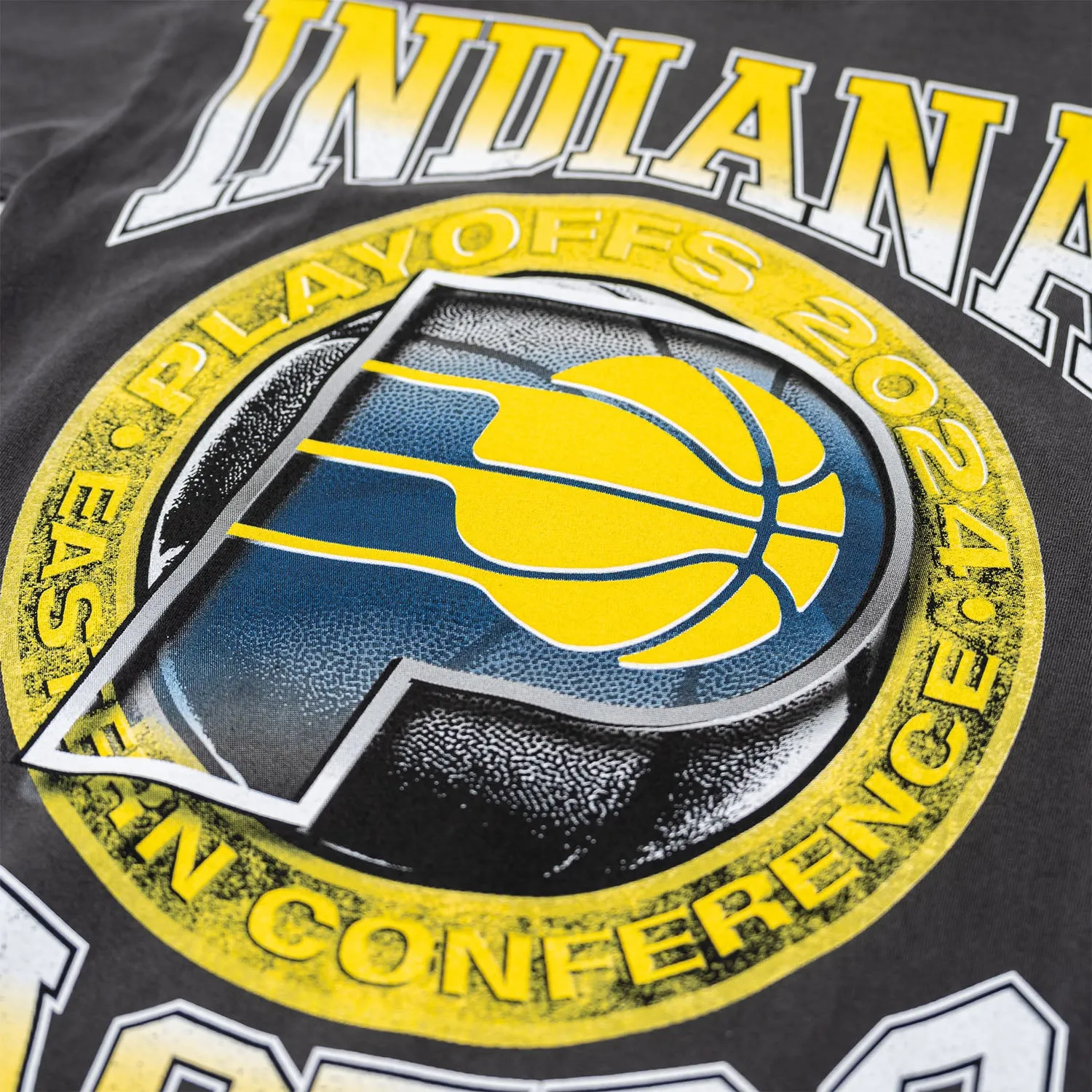 Adult Indiana Pacers 2024 NBA Playoffs T-shirt in Black by Authmade