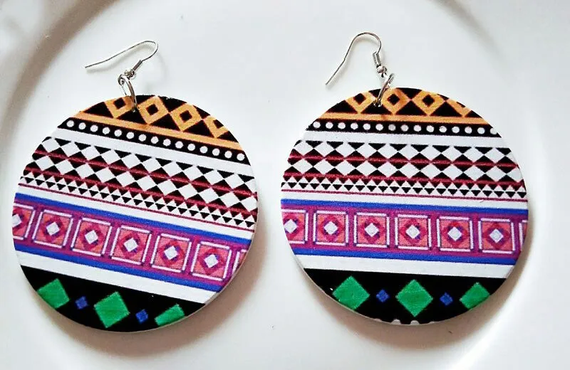 Africa inspired earrings | Pink tribal