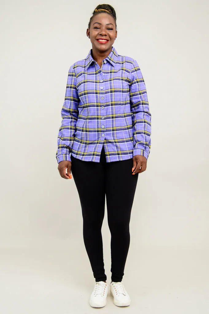 Alexis Top, Comfrey Plaid, Cotton Flannel