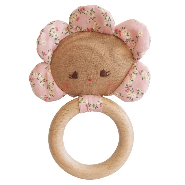 Alimrose Flower Baby Teether Posy Heart