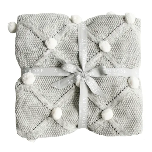 Alimrose - Pom Pom Blanket - Grey