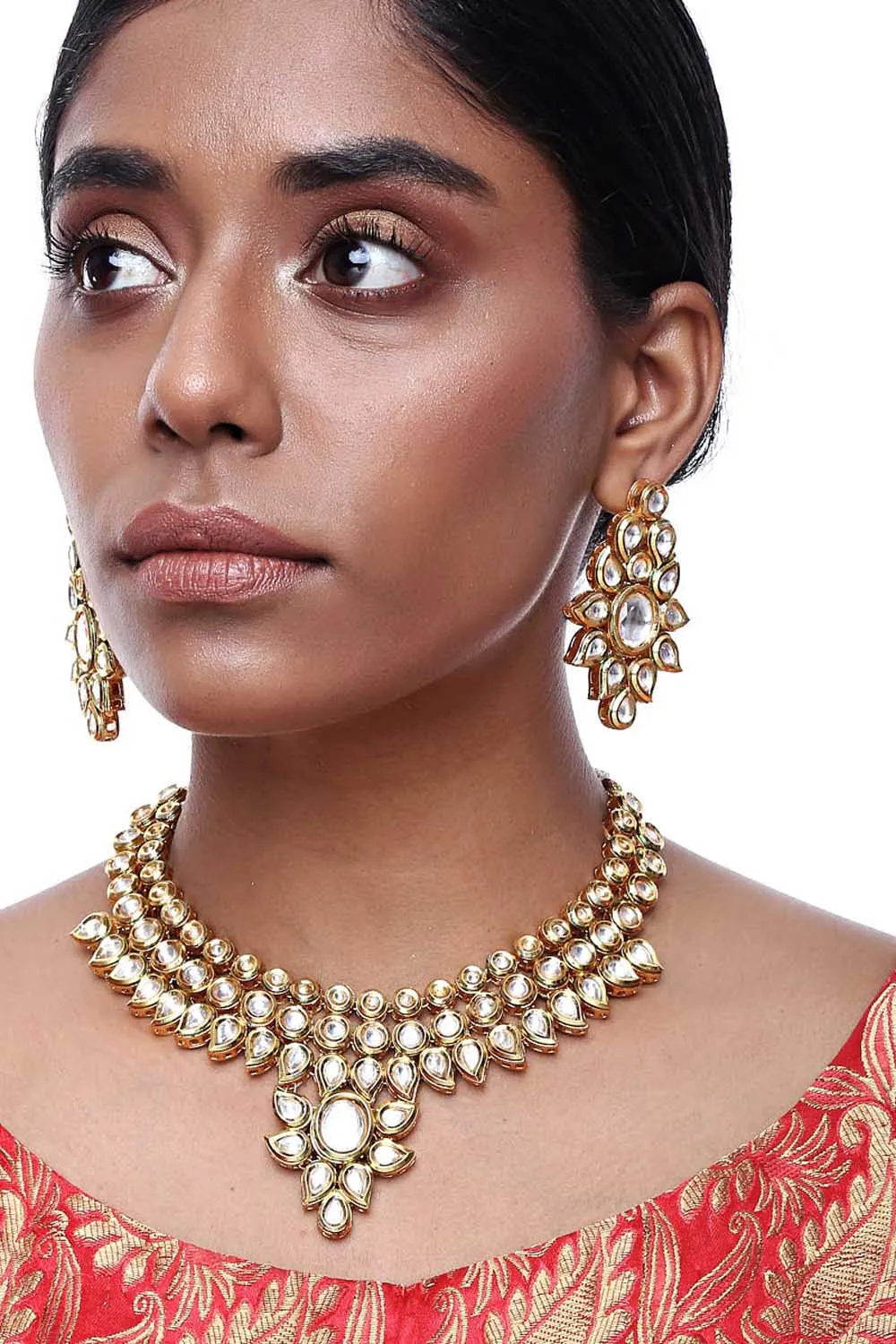 Alloy Necklace and Earring Sets in Gold