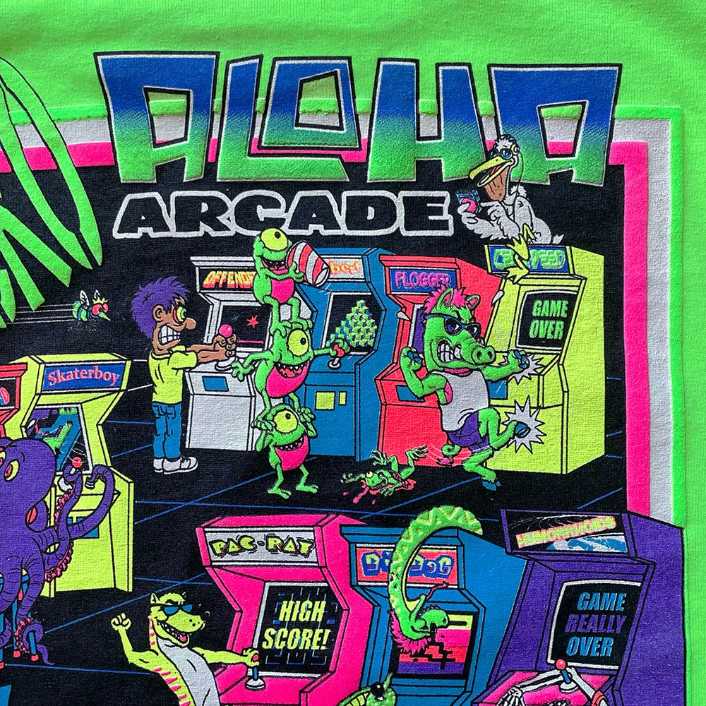 Aloha Arcade 1980s Neon Green - Gecko X Nazar 4 Limited Tee