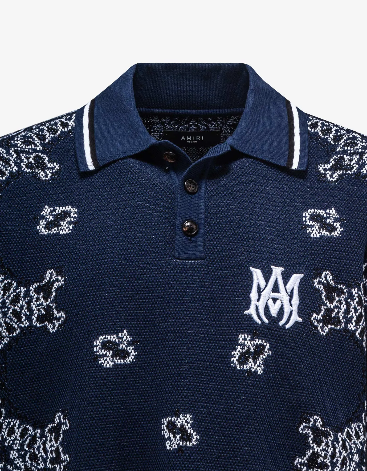 Amiri Blue Bandana Polo T-Shirt