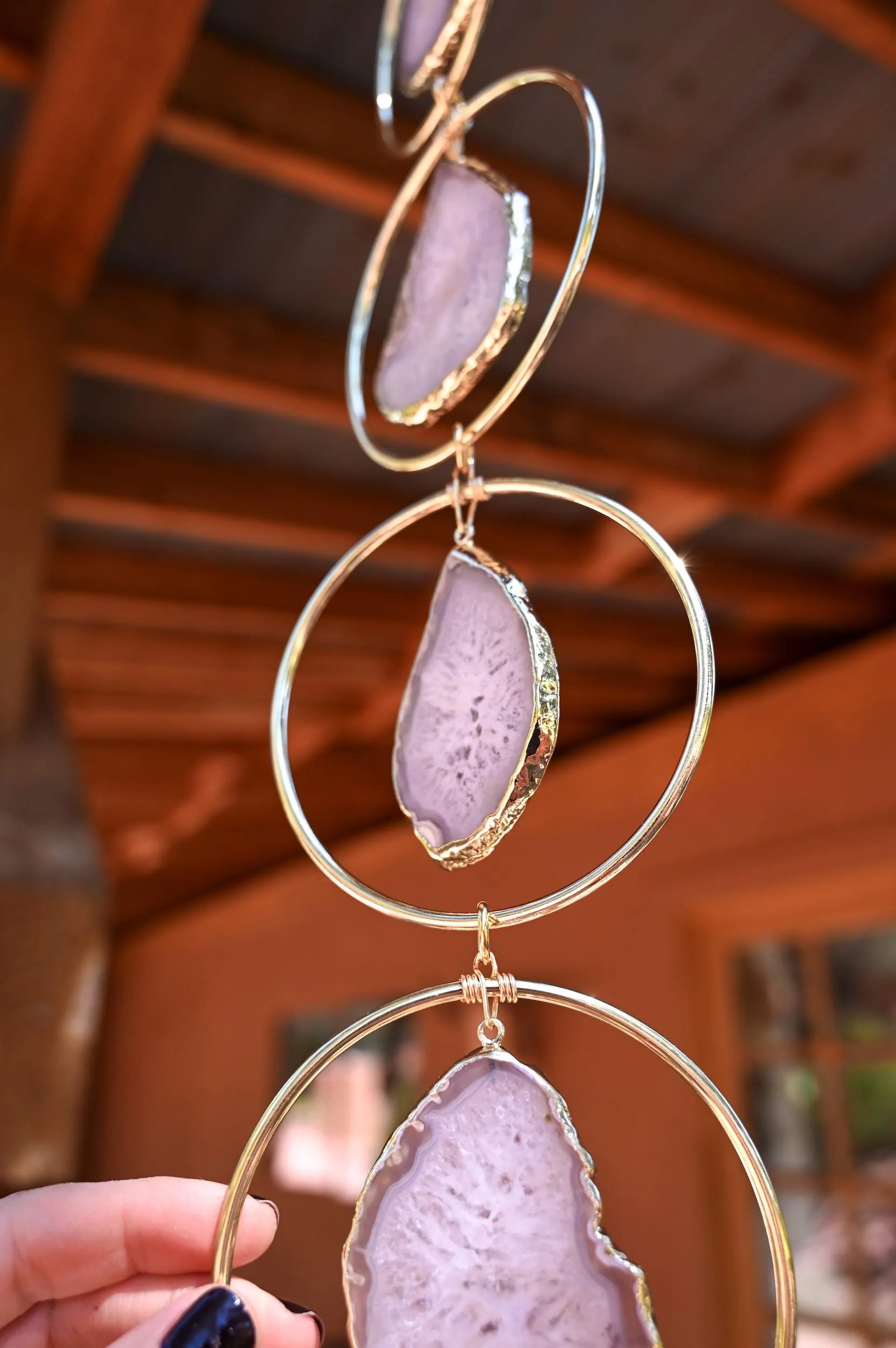 Angel Energy White Agate Geode Hanging