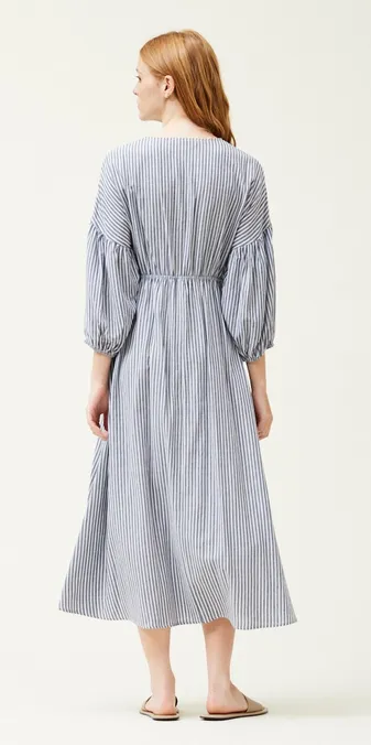 Arabella Striped Dress in Blue