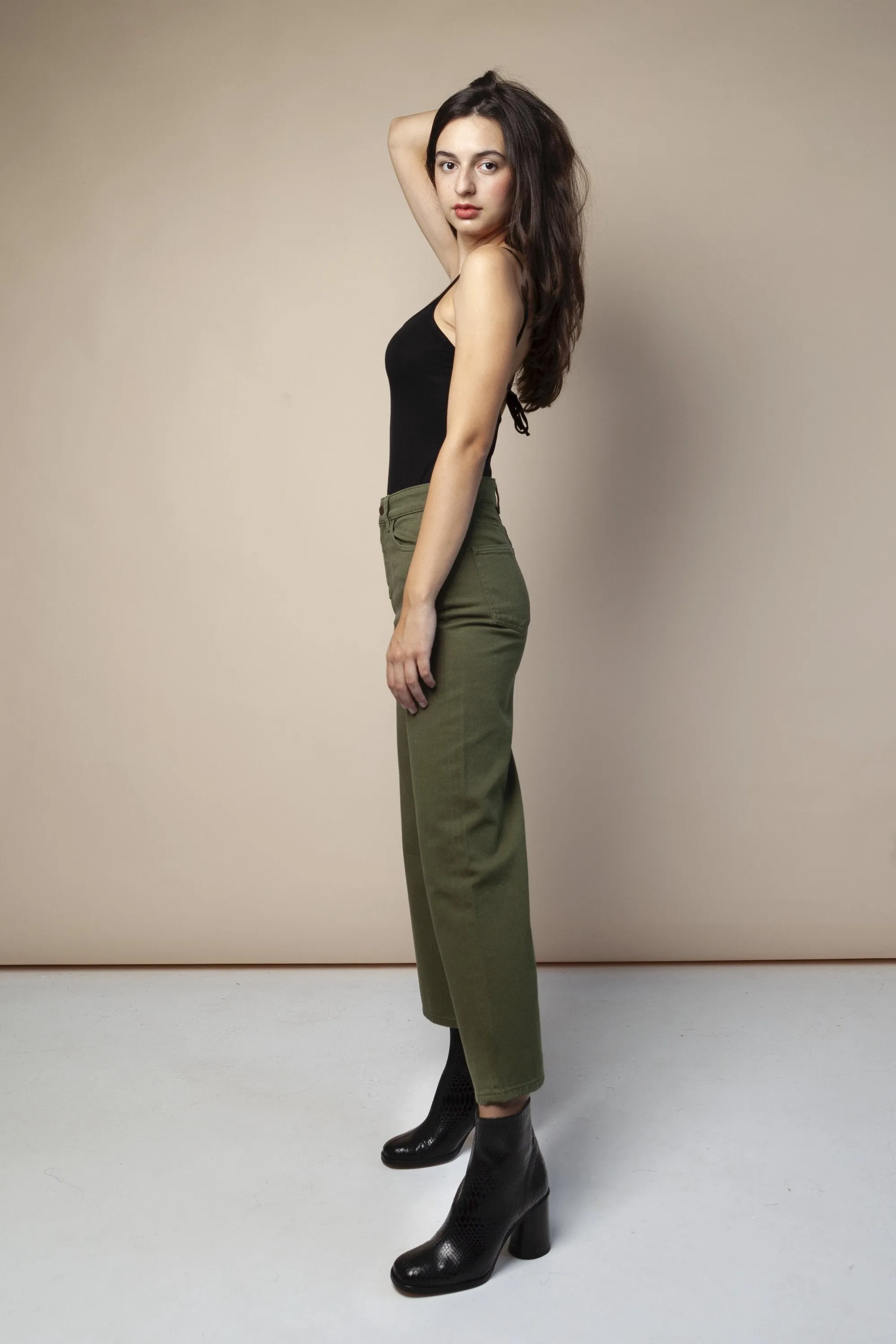 ariel wide leg jeans khaki