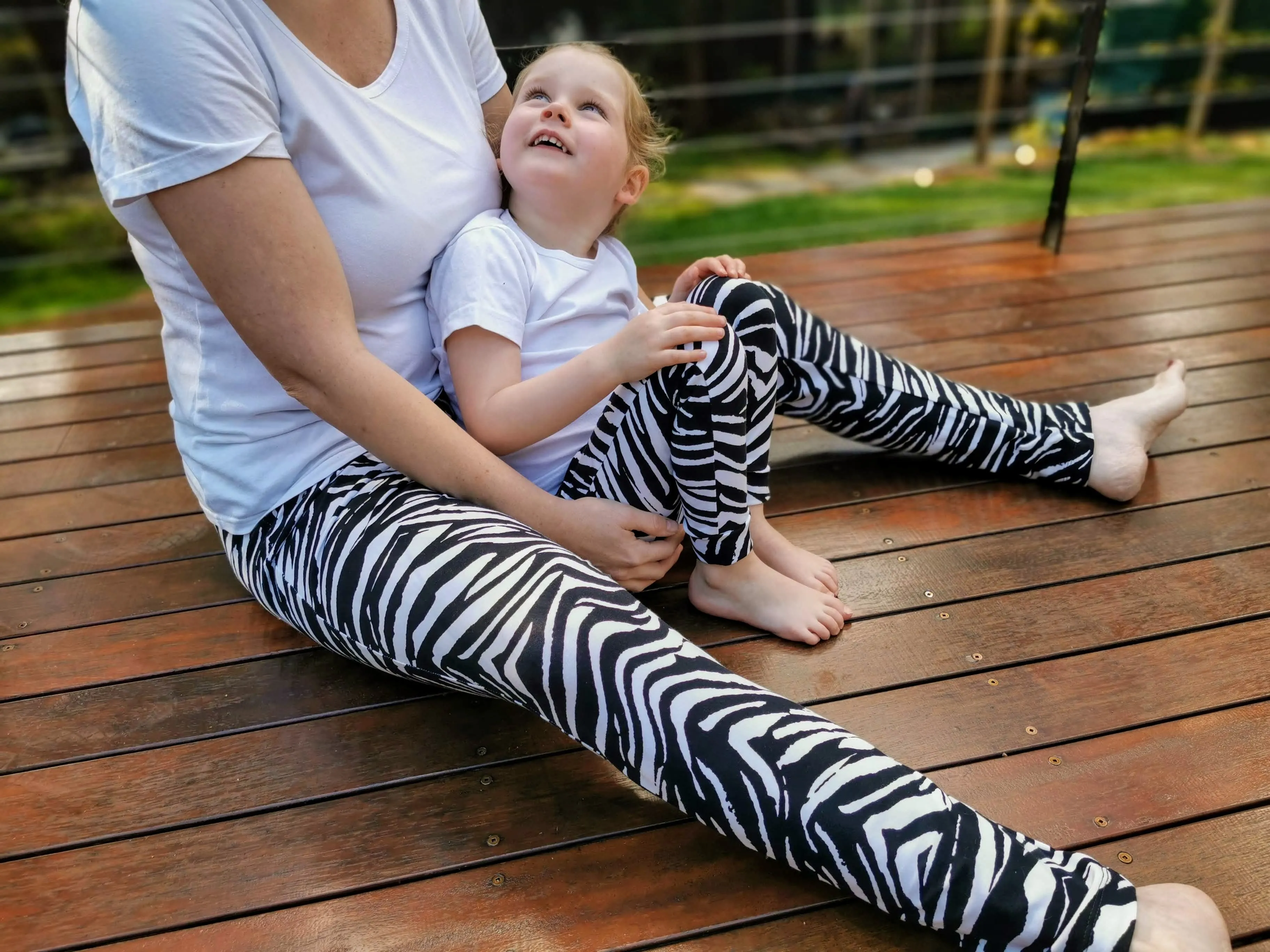 Australian made Leggings/Pants/Tights (Adult - White Zebra)