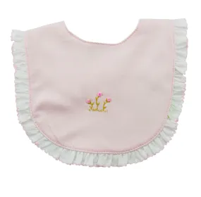 Baby Girl's Pink Flower Bib