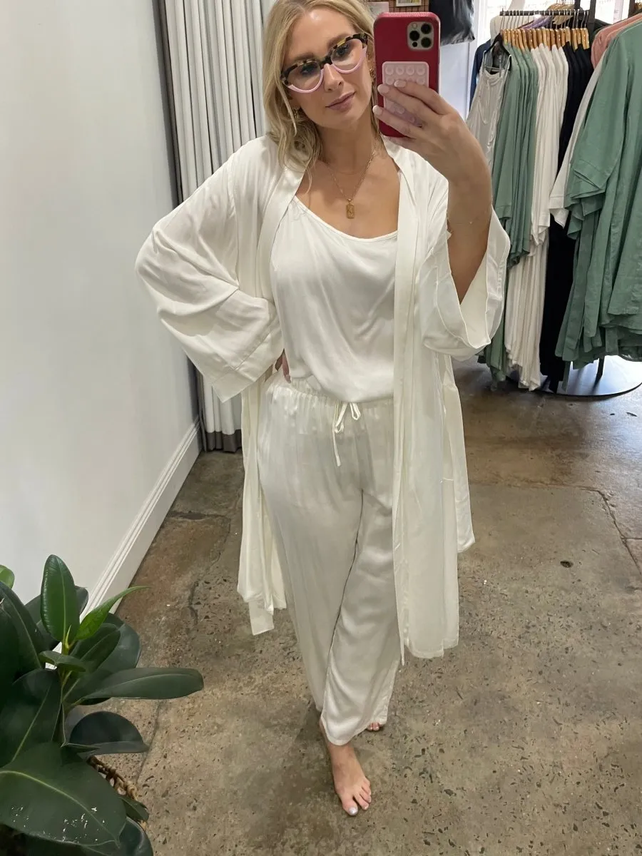 Bamboo Pyjama Set - Cami and Pant in White