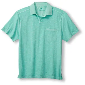 Beach Fade Johnny Collar Polo in Green