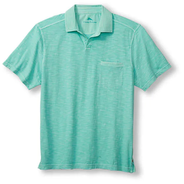 Beach Fade Johnny Collar Polo in Green