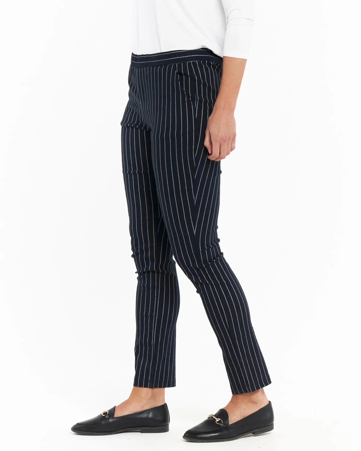 Betty Basics Chelsea Pant Navy Stripe