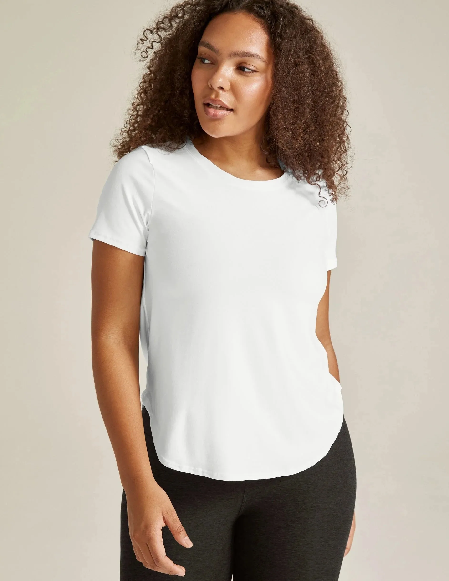 Beyond Yoga Featherweight On The Down Low Tee - Cloud White