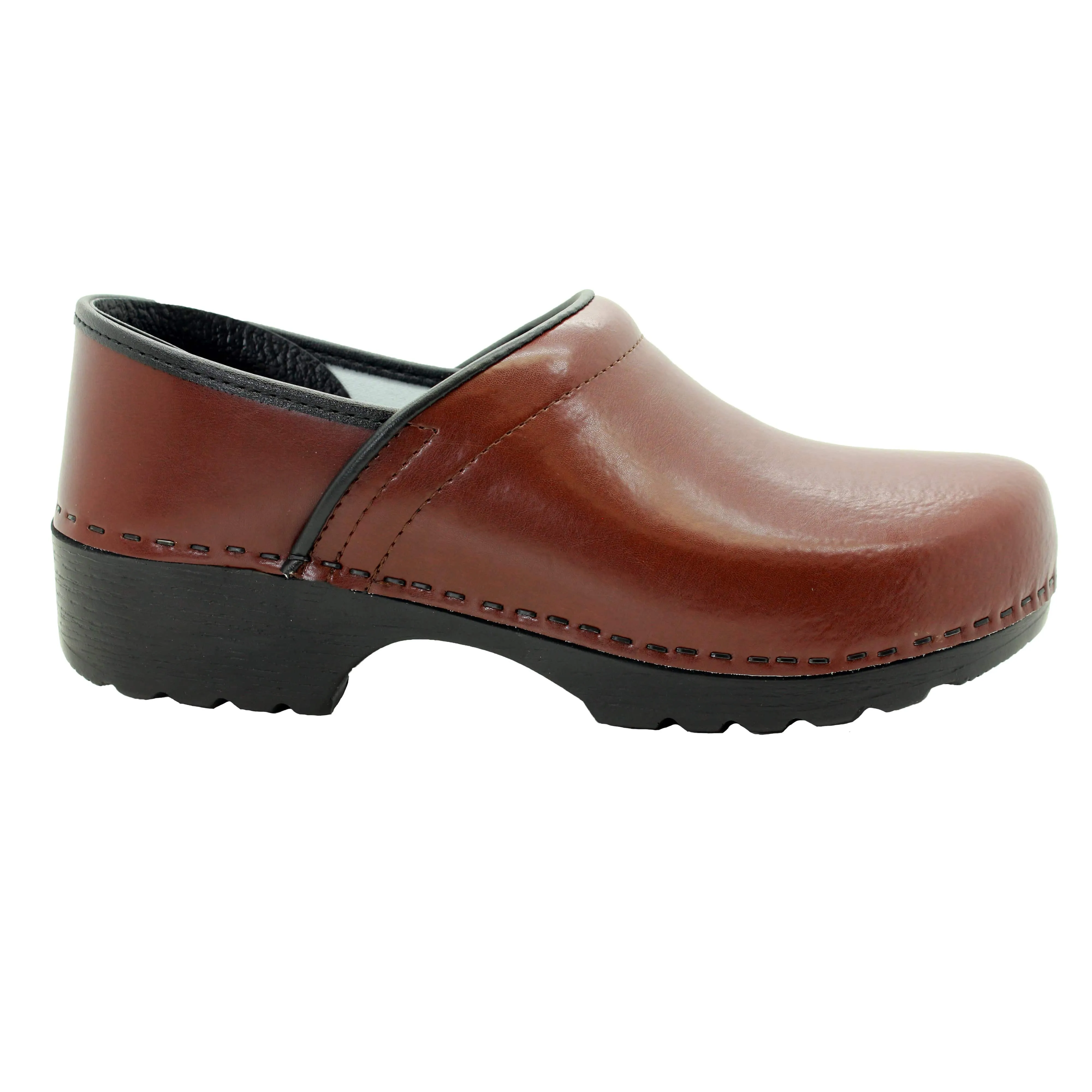 BJORK Men's Swedish Professional Brown Leather Clogs