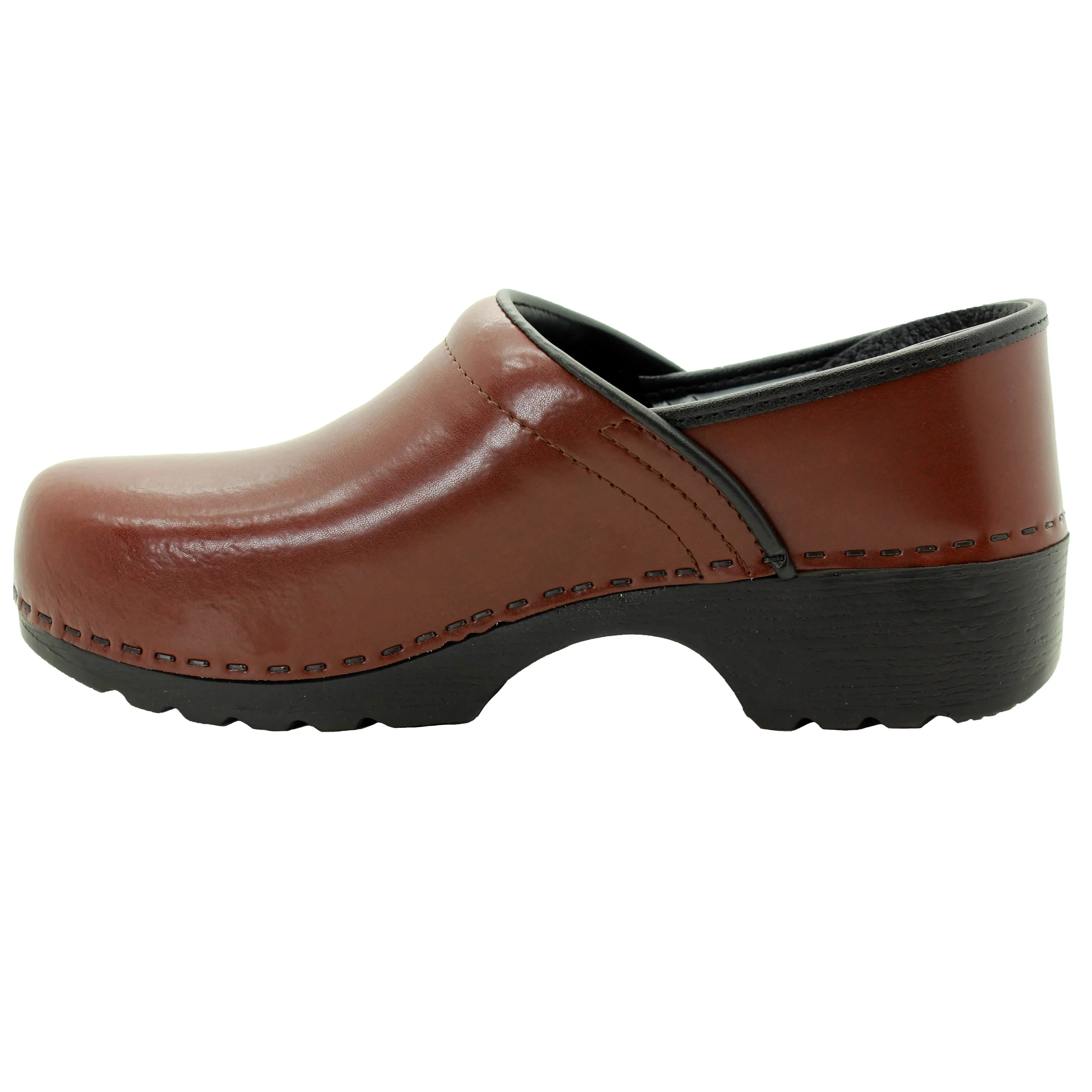 BJORK Men's Swedish Professional Brown Leather Clogs