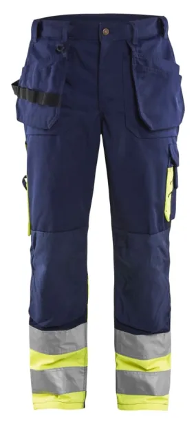 Blaklader Hi Visibility Class 1 Knee Pad Work Trousers with Nail Pockets -1529 1860