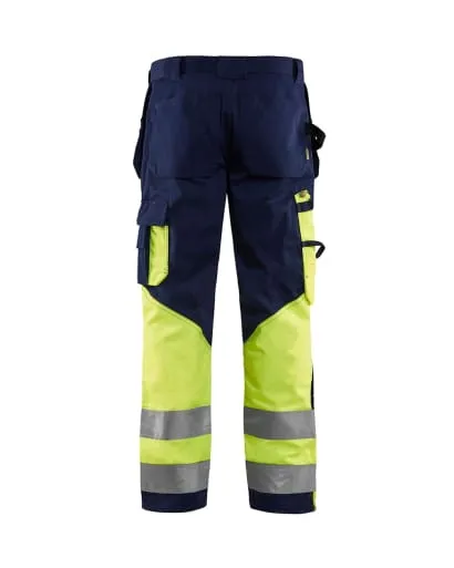 Blaklader Hi Visibility Class 1 Knee Pad Work Trousers with Nail Pockets -1529 1860