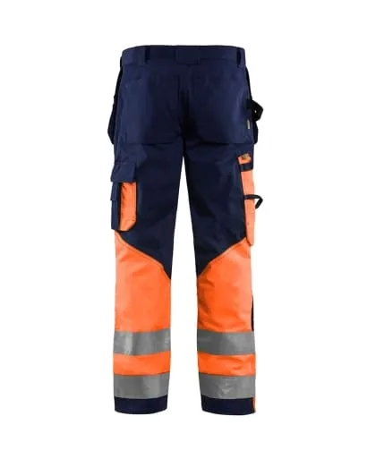 Blaklader Hi Visibility Class 1 Knee Pad Work Trousers with Nail Pockets -1529 1860