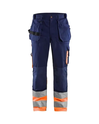 Blaklader Hi Visibility Class 1 Knee Pad Work Trousers with Nail Pockets -1529 1860