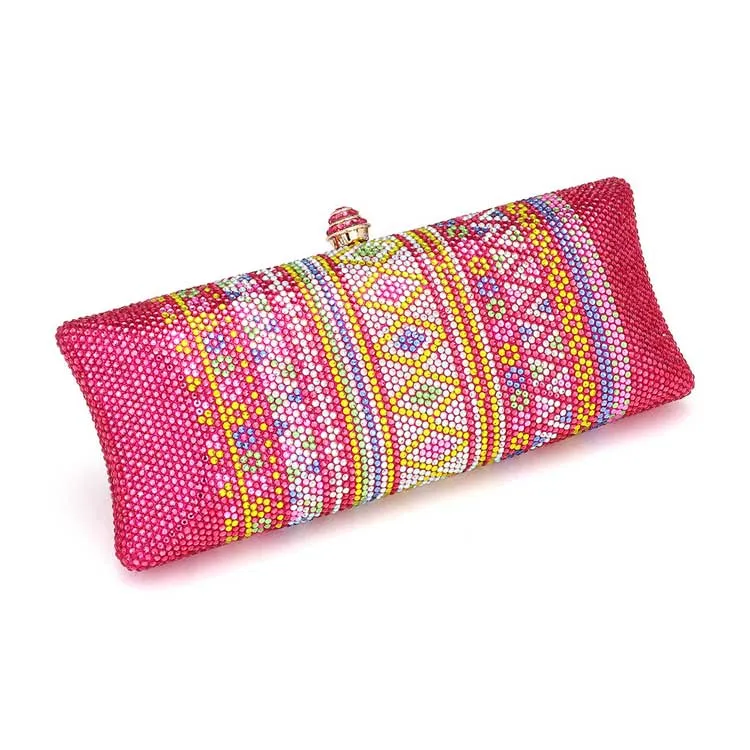 Bling Aztec Print Evening Clutch Bag