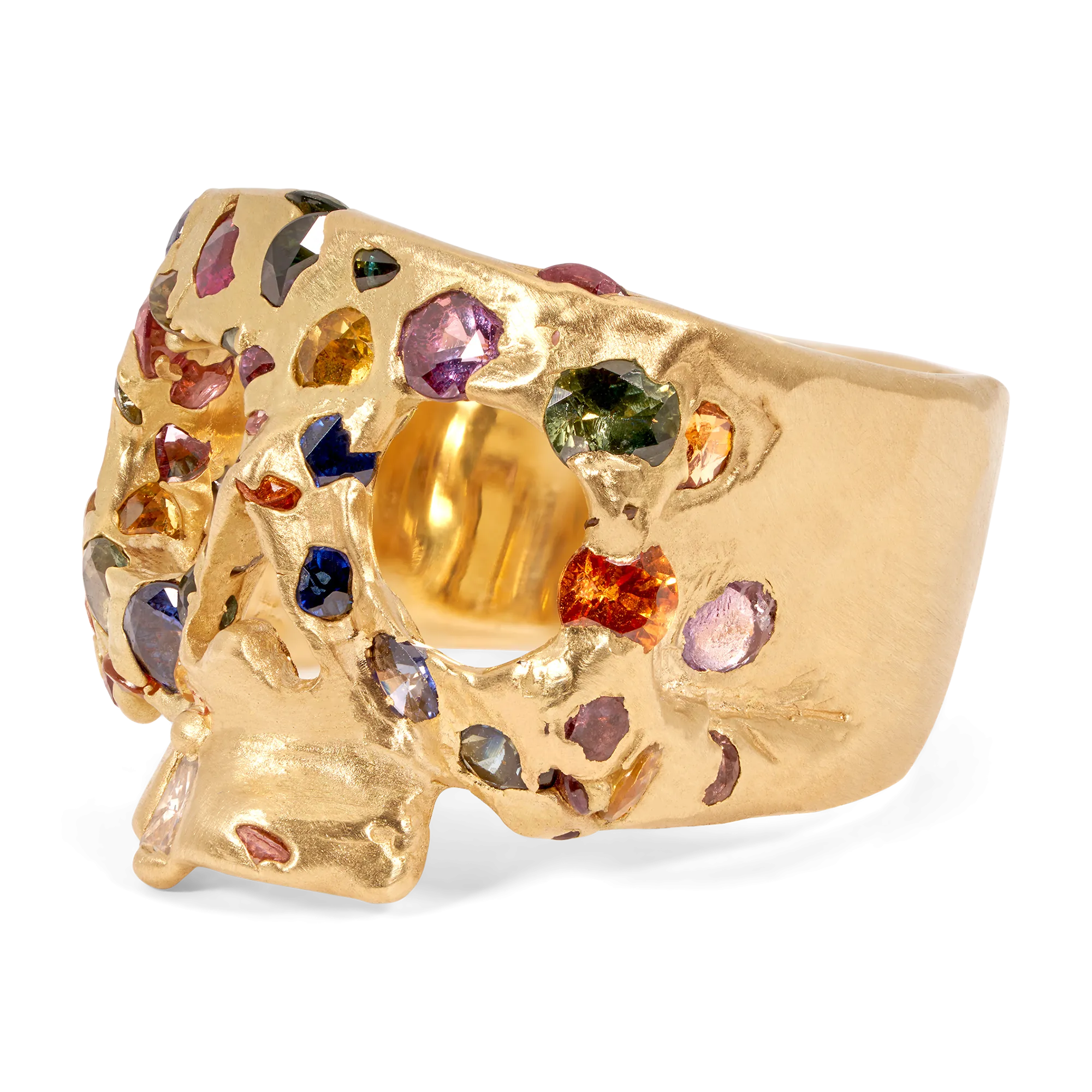 Blossom Crush Confetti Skull Ring - Made To Order