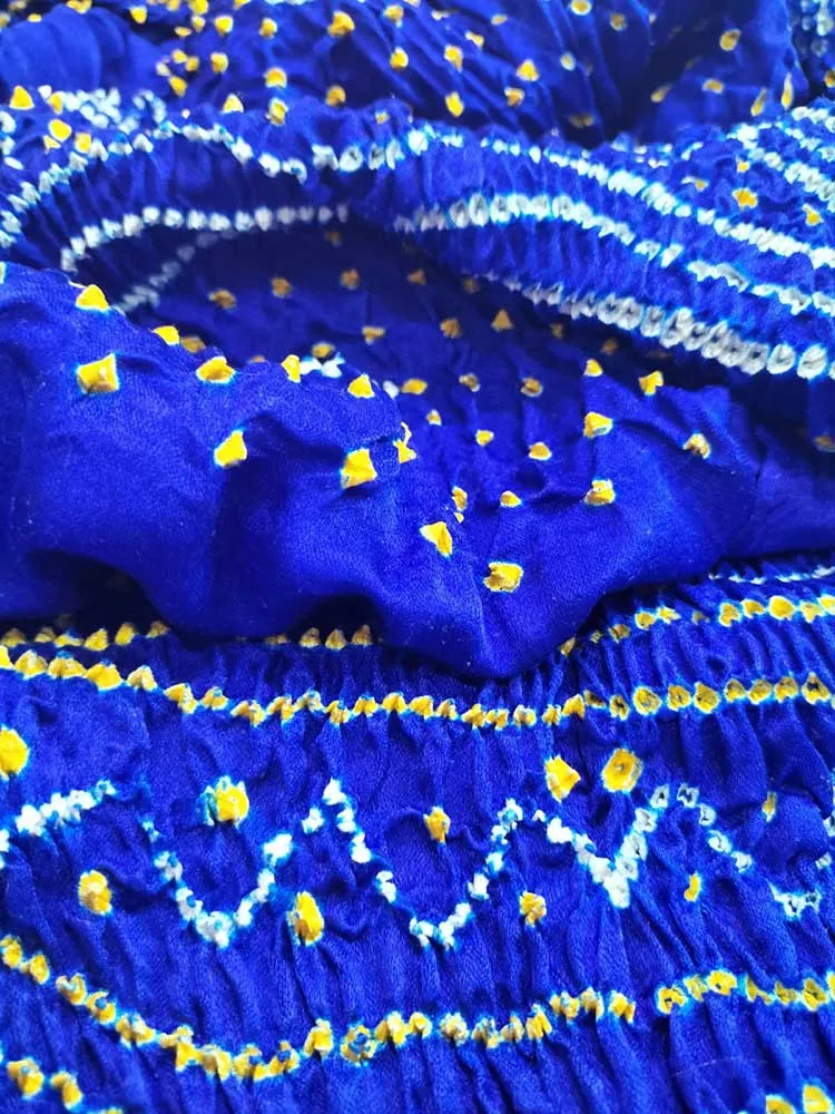 Blue Bandhani Gajji Silk Dupatta