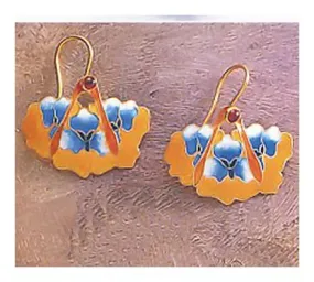 Blue Iris Screw Back Earrings