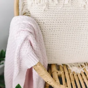 Blush Pink | Diamond Knit Baby Blanket