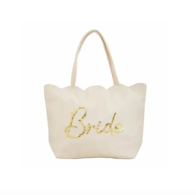 Bride Sequin Scallop Edge Tote