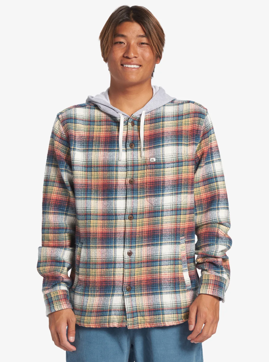 Briggs Hooded Flannel Long Sleeve Top - Mineral Red Briggs Flannel