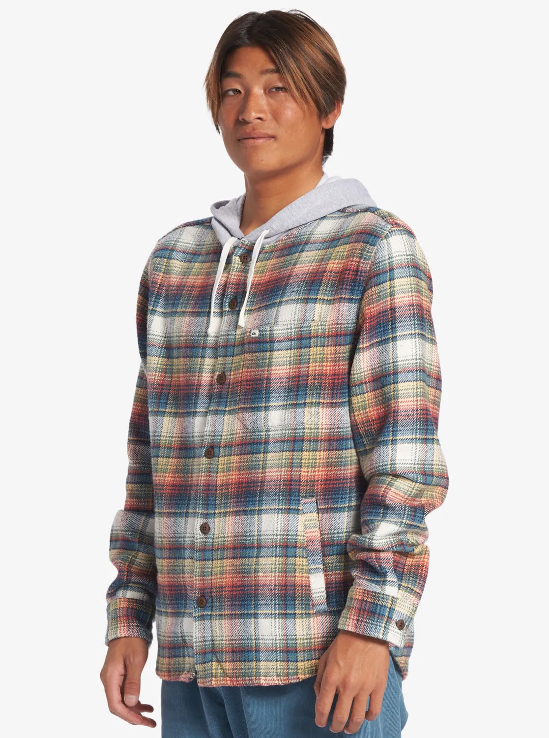 Briggs Hooded Flannel Long Sleeve Top - Mineral Red Briggs Flannel