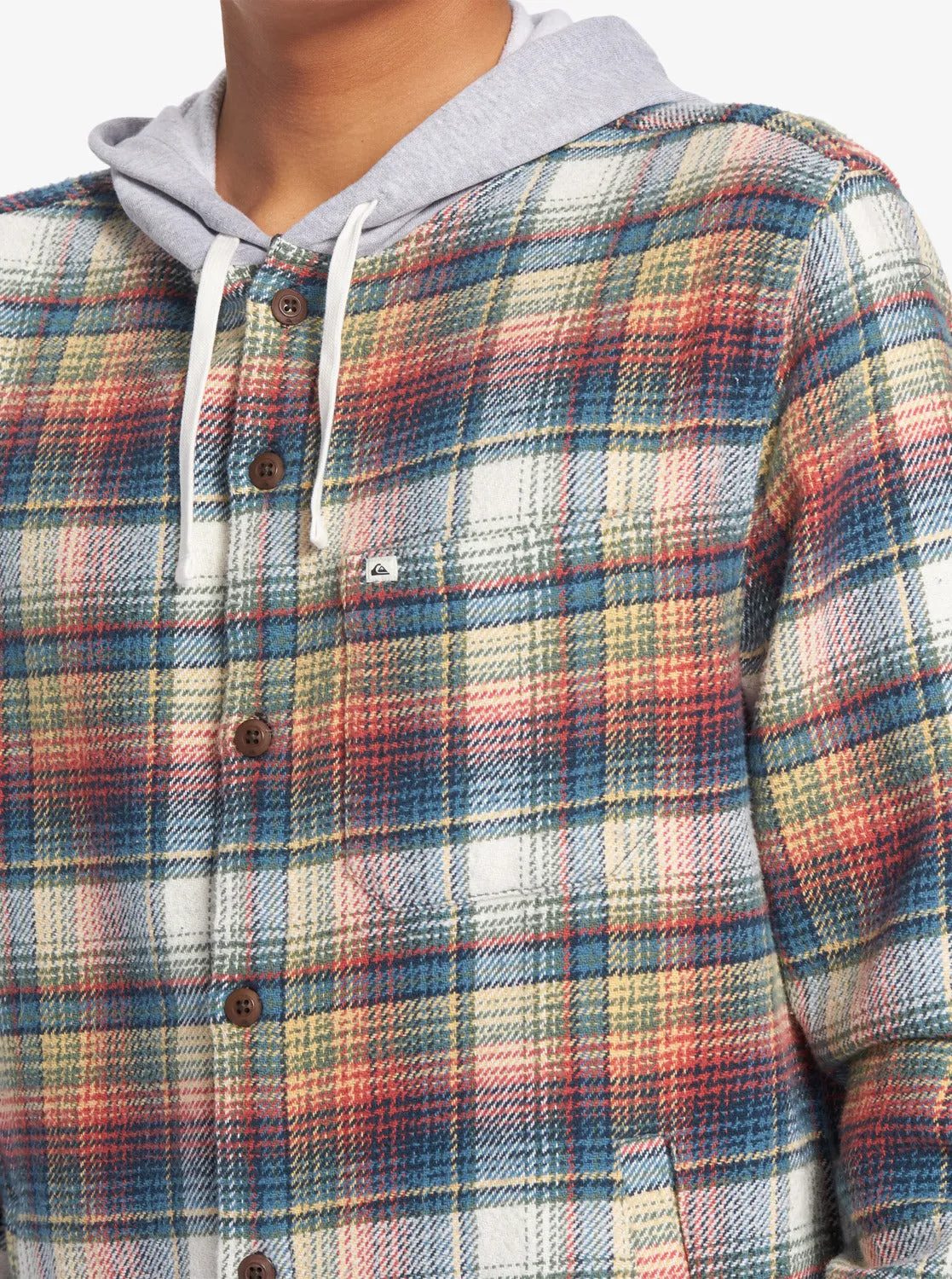 Briggs Hooded Flannel Long Sleeve Top - Mineral Red Briggs Flannel