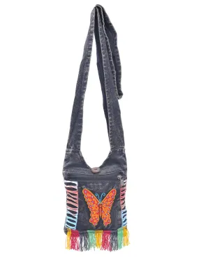 Butterfly Applique Fringe Mini Bag